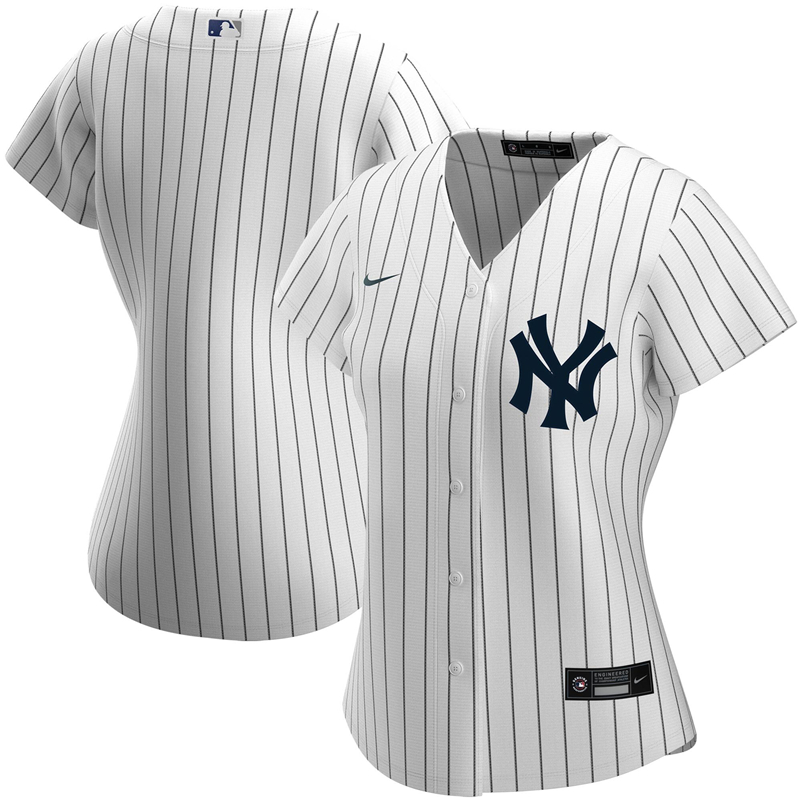 2020 MLB Women New York Yankees Nike White Home 2020 Replica Team Jersey 1->women mlb jersey->Women Jersey